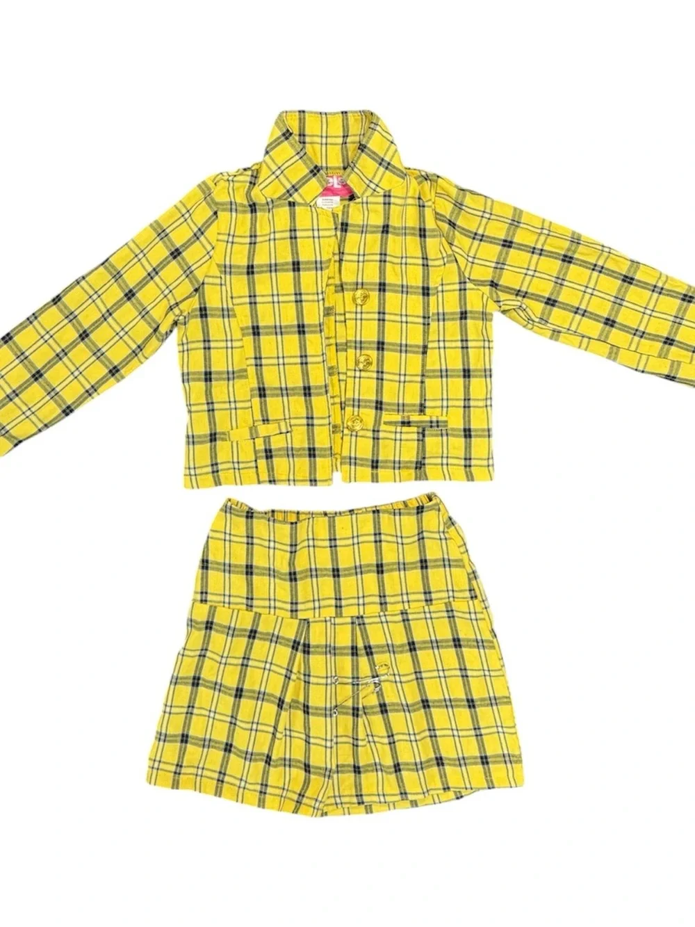 Halloween.com | 2 Piece Clueless Cher Yellow Black Plaid Costume Girls Lage